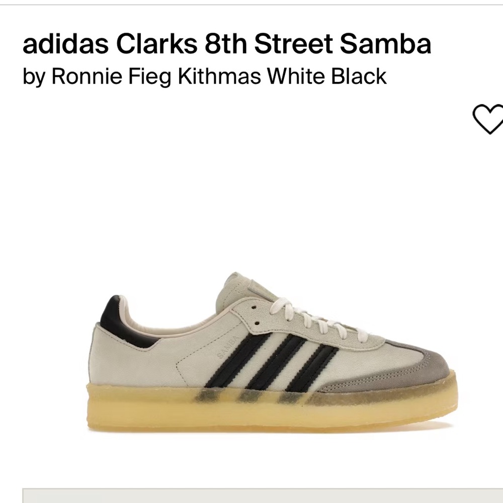 adidas Clarks 8th Street Samba by Ronnie Fieg white/gray/black NIB